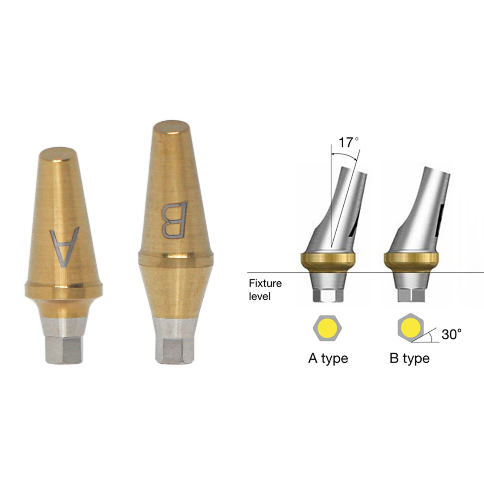 US Dental 17° Angled Anatomic Abutment Mini Ø4.5mm Fit Hiossen Osstem TS