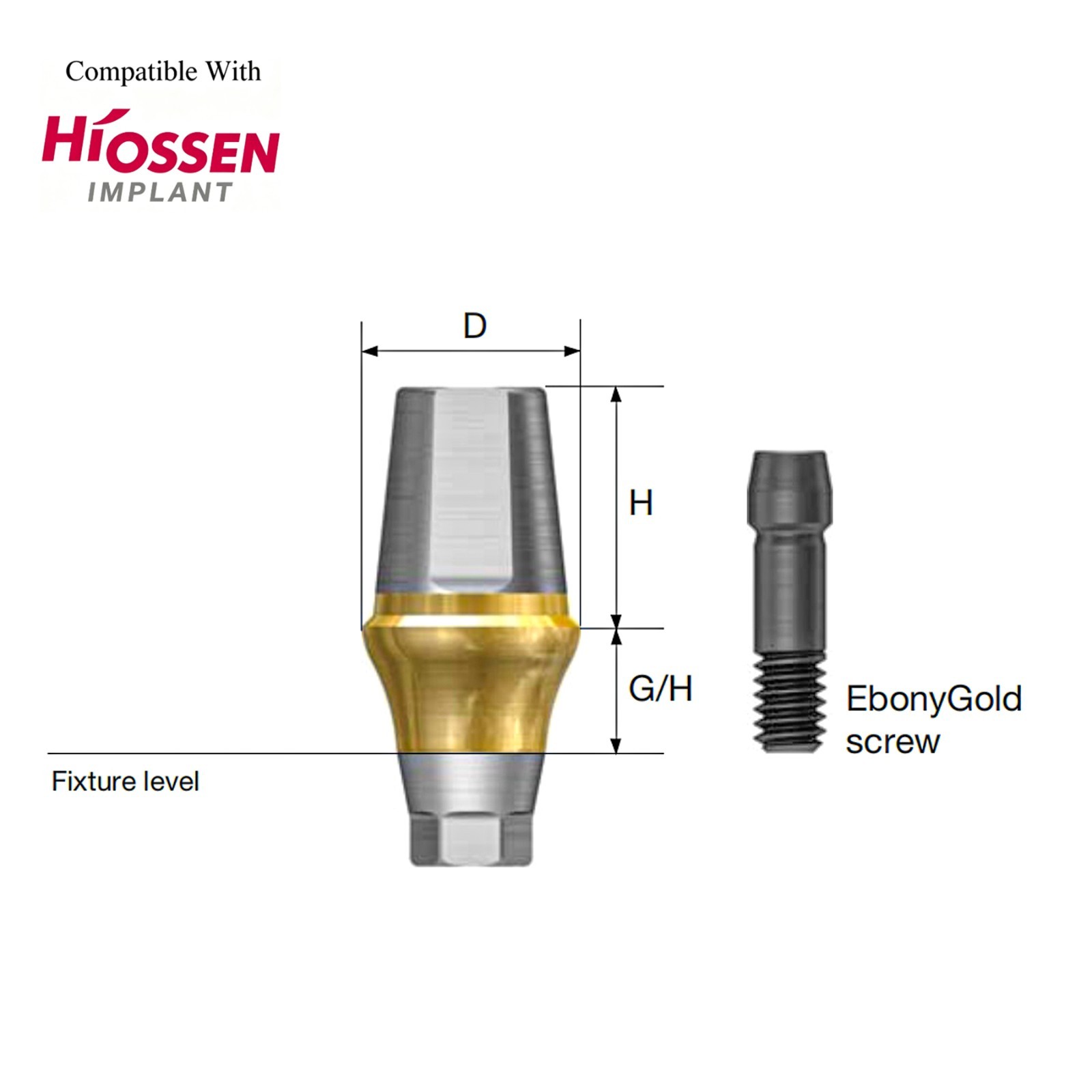 US Mini Titanium Straight Transfer Abutment Compatible with Osstem Hiossen