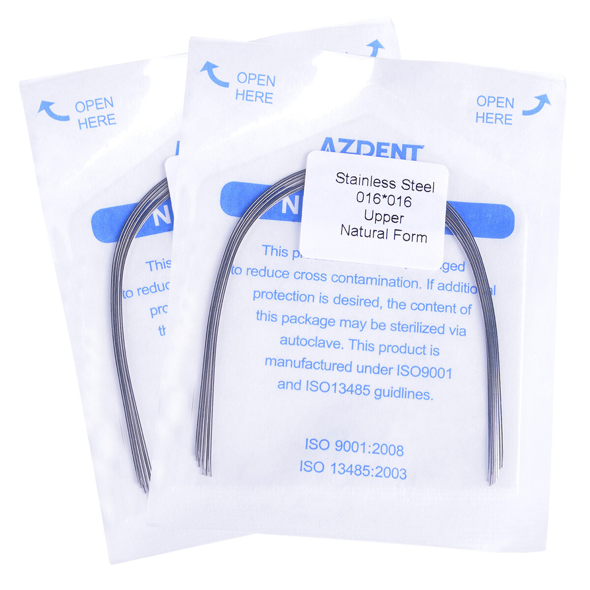 Dental Orthodontic Rectangular Arch Wires Natural Form Stainless Steel 10Pcs