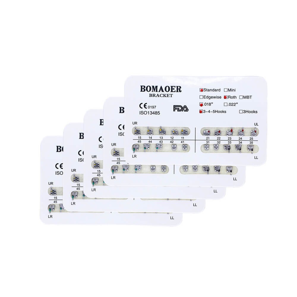 Dental Orthodontic Mental Bracket Brace Standard Roth 018 345hooks 20pcs/set