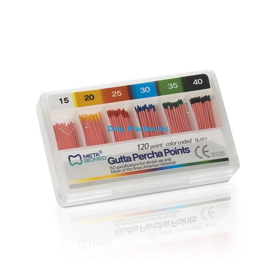 Meta Biomed Endodontic Gutta Percha Points Standard 0.02 Taper All Sizes #10-140