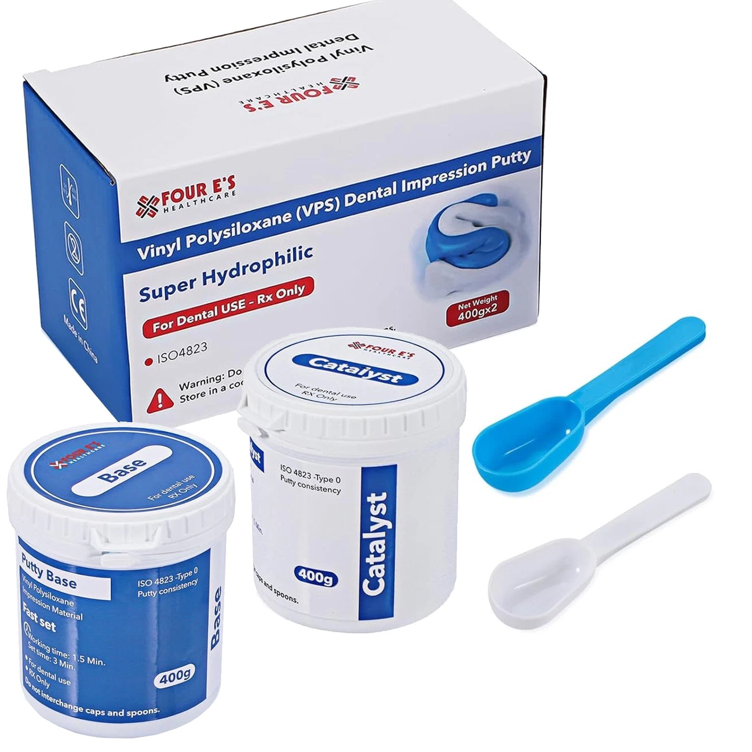 NEW Dental Putty Fast/Regular Set PVS VPS Impression Material Mint 12x25g 400gx2