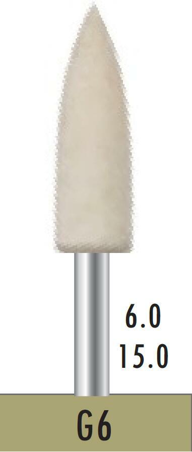 Dental Polishing Kit: 10PCS Felt Bobs & Burs G6 – 6.0mm x 15mm