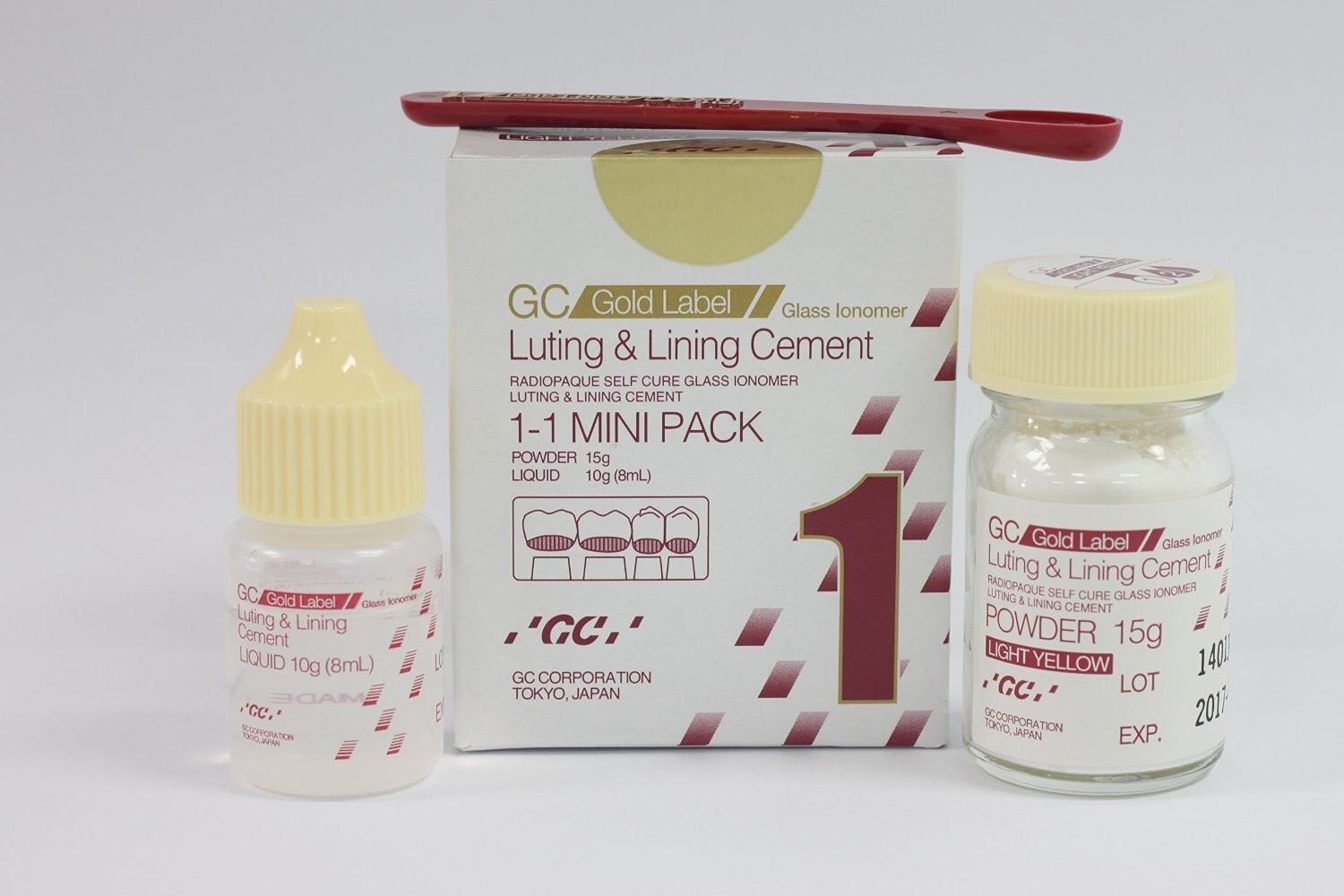 GC 1 Gold Lable Self Cure Glass Ionomer Luting Lining Cement Mini Pack Free Ship