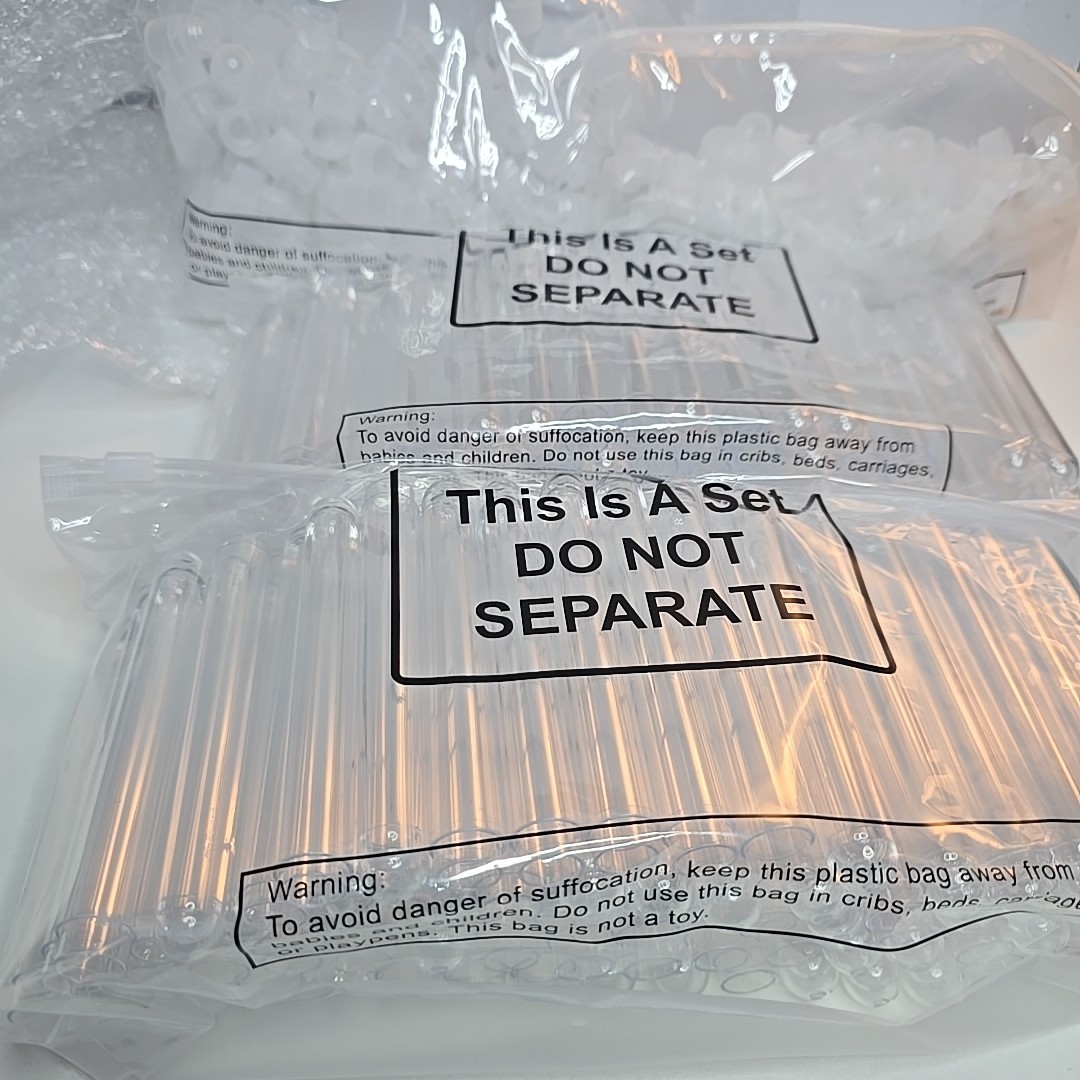 300 Pcs Test Tubes 8 ml Clear Plastic Test Tubes with Caps 8ML Small 3.94″ Seal