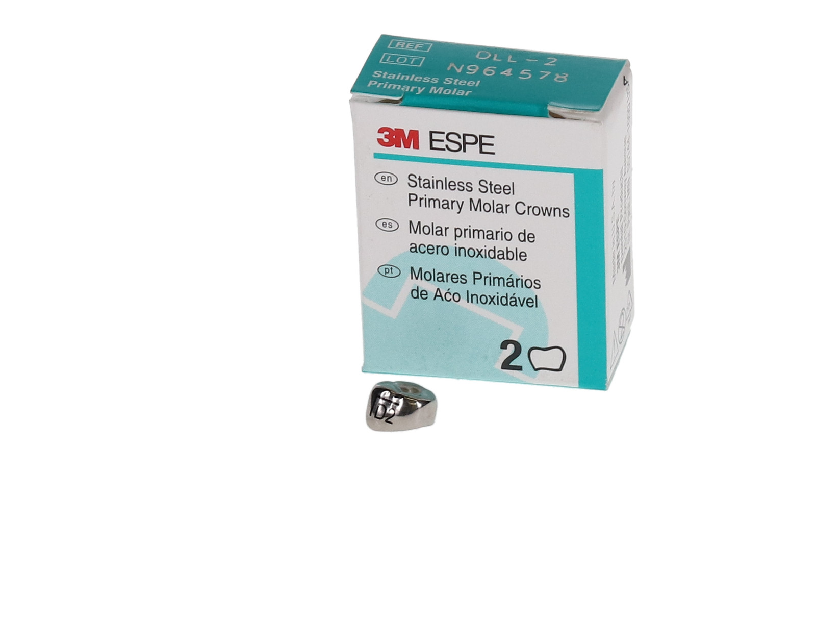 3M ESPE DLL2 Nichro Stainless Steel 1st Primary Molar Crowns #2 Lower Left 5/Pk