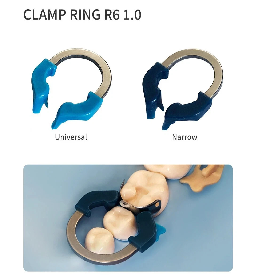 100PCS Dental C2 Matrix Bands Sectional Ring Clamp Fit Garrison Palodent V3 Set