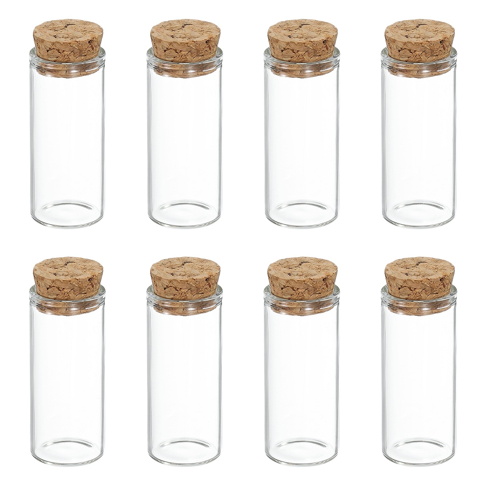 8Pcs Mini Glass Bottles with Cork Stoppers 10ml Small Clear Glass Jars