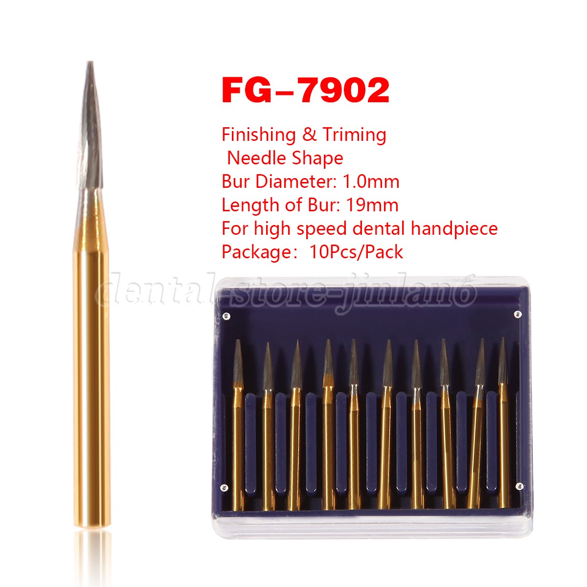 10 pcs Dental Tungsten Steel Carbide Burs FG 7902 for High Speed Handpiece USA