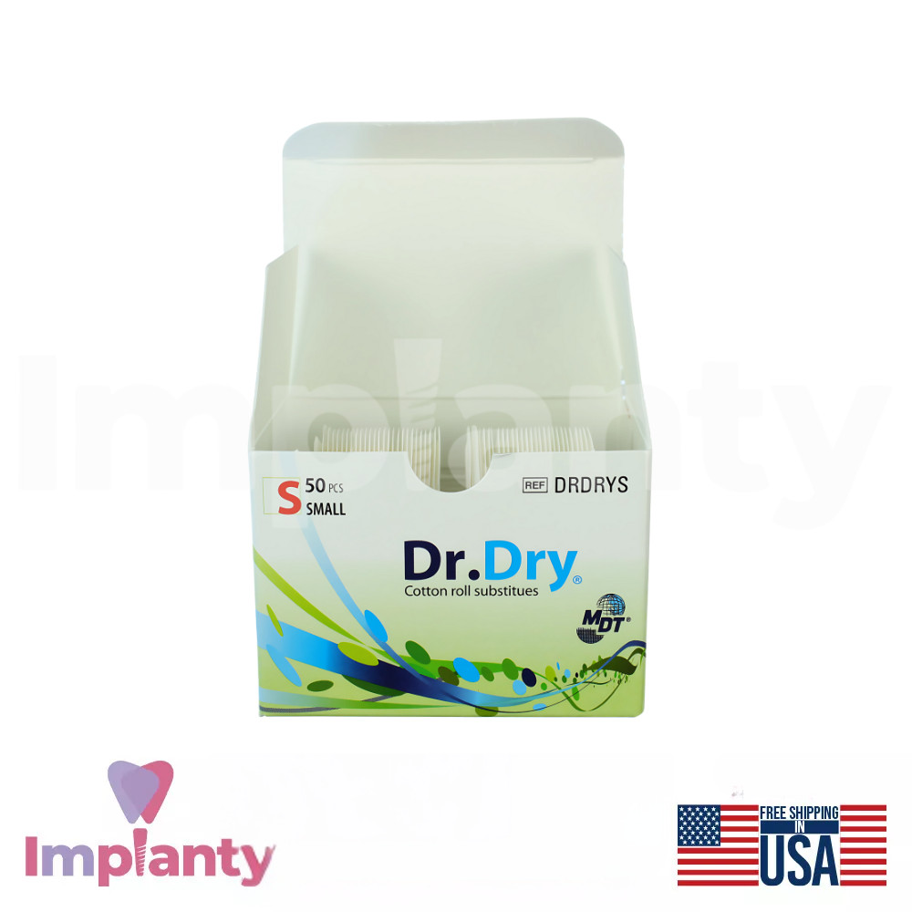 1x Dental Dr.Dry Cotton Roll Substitute Pads 50pcs Moisture Control Management