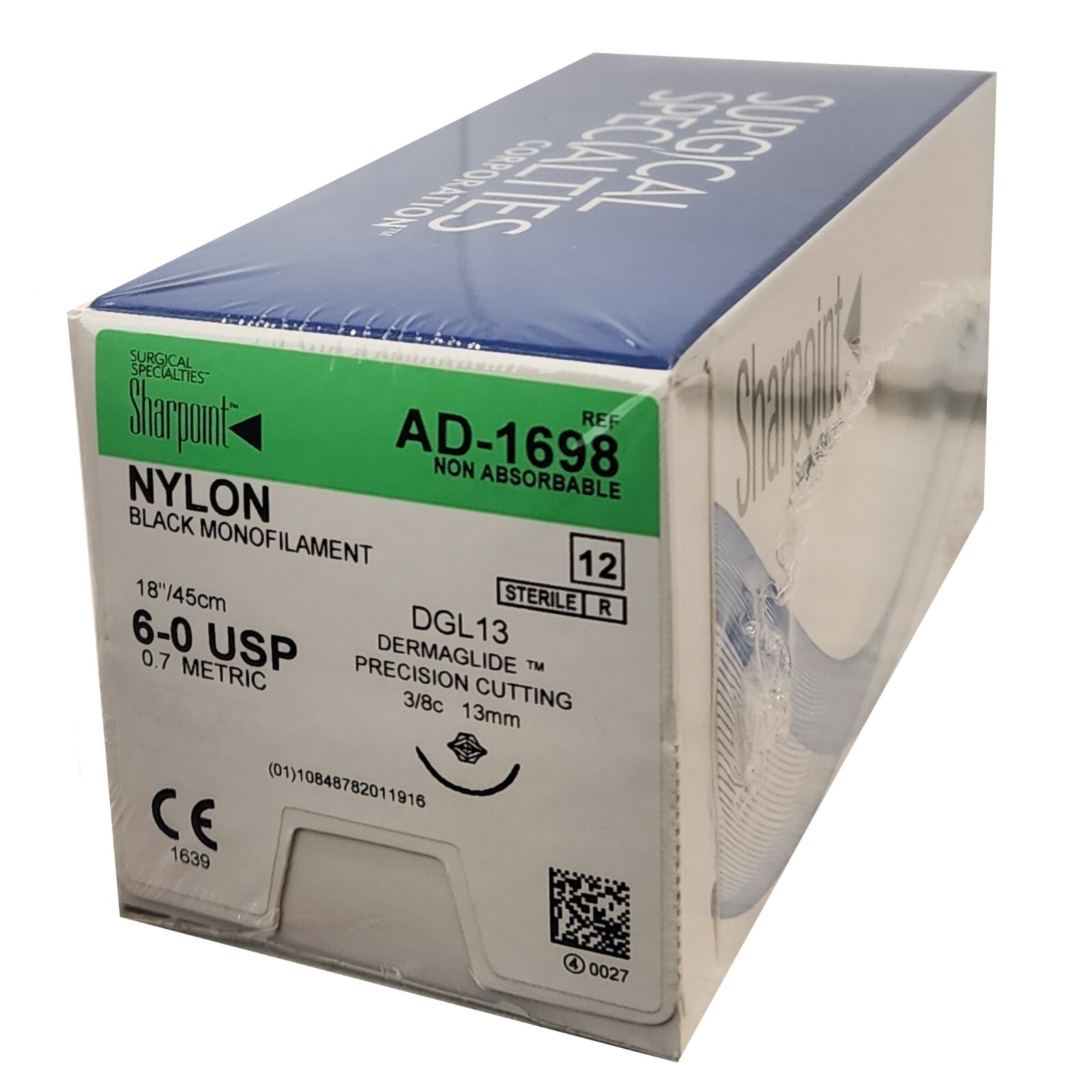 *12-Pieces* Sharpoint Nylon Black Monofilament 18″ DGL13 Reverse Cutting AD-1698