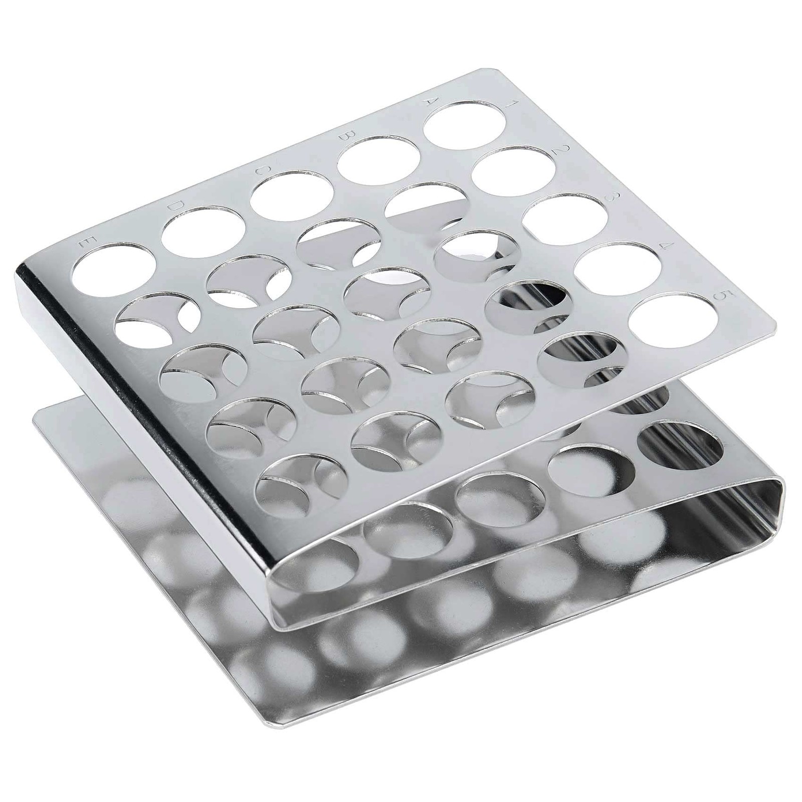 457200 Stainless Steel «Z» Shape Tube Rack, 16/17mm Tubes, 25-Place