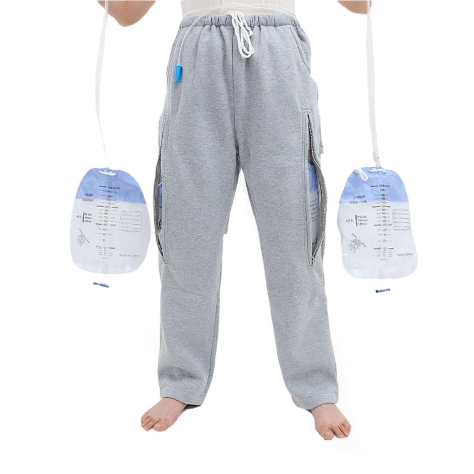 YingXue Catheter Pants for Men/Women, Urine Leg Bag Holder XX-Large, Grey