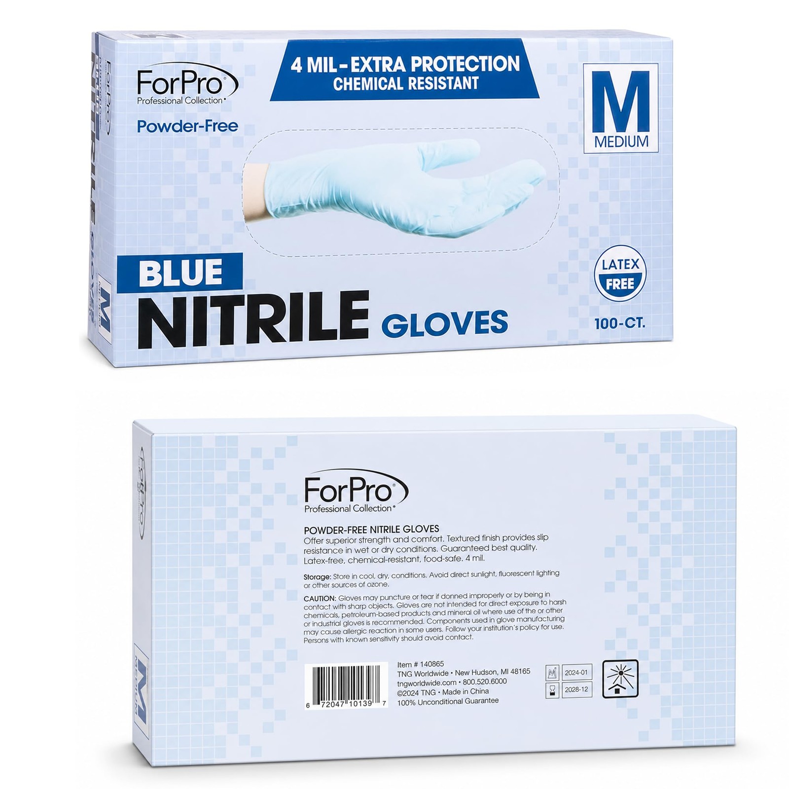 ForPro Disposable Nitrile Gloves, Chemical Resistant, Powder-Free, Latex-Free…