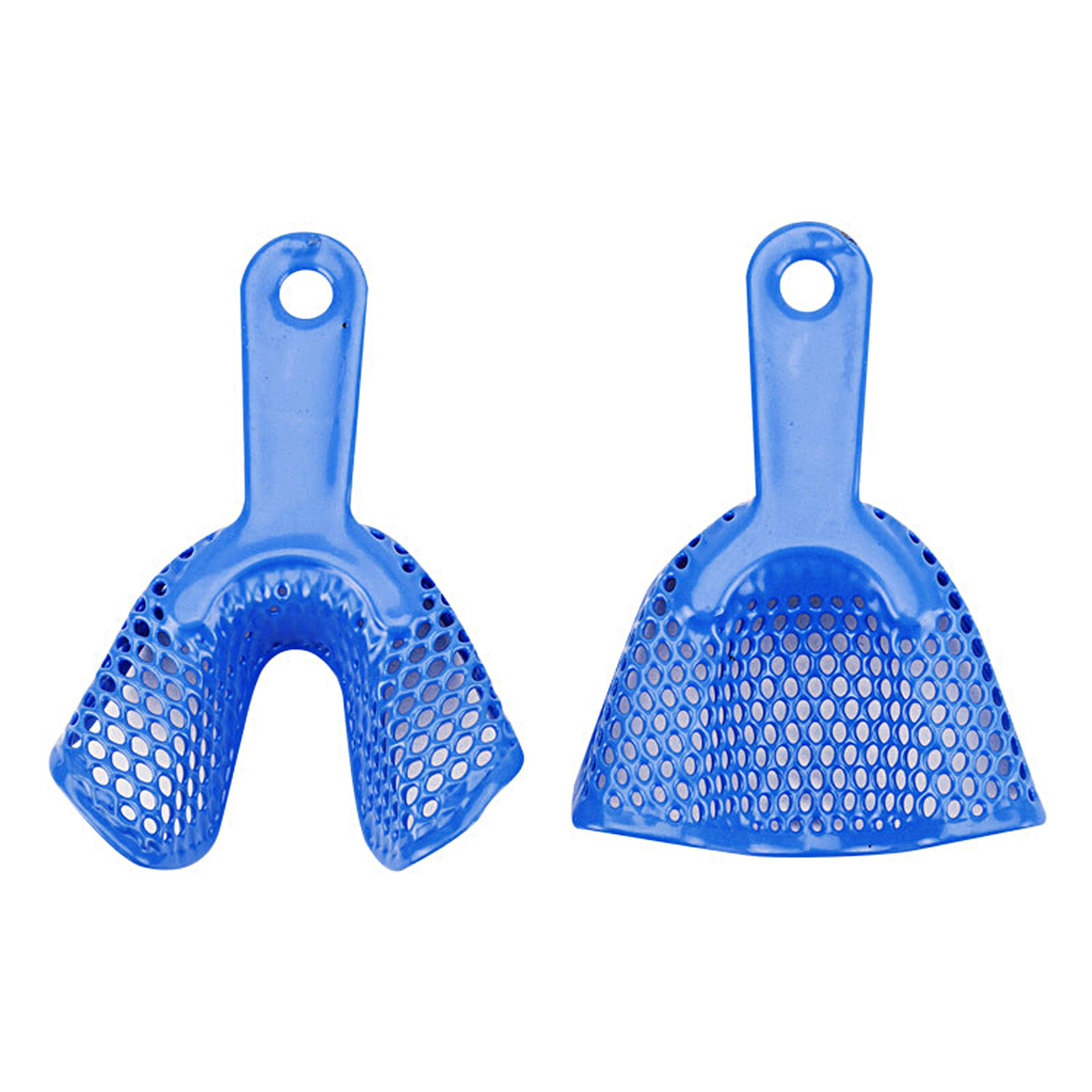 2Pcs Dental Impression Trays Plastic-Steel Denture Autoclavable Upper + Lower