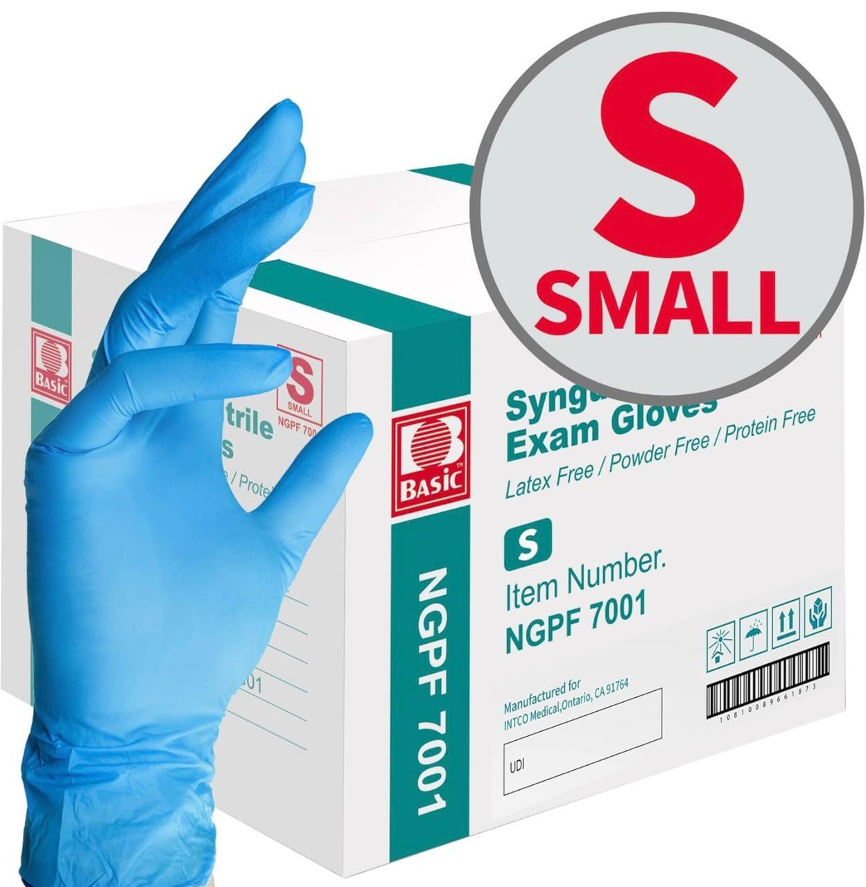 4 MIL SYNGUARD NITRILE EXAM GLOVES (BLUE) SIZE: S. 10 boxes in case