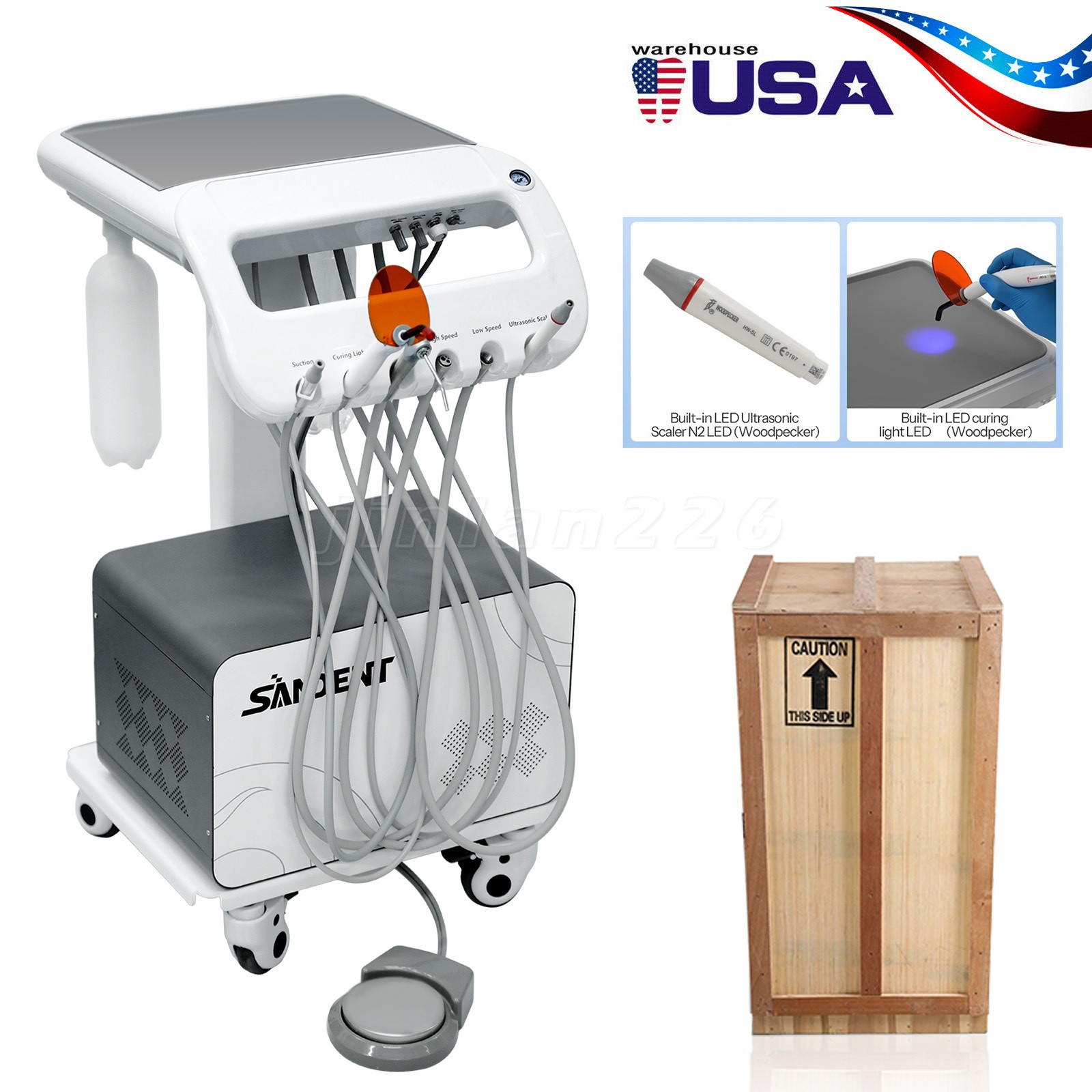Portable Mobile Dental Delivery Unit System Air Compressor Strong suction FDA&CE