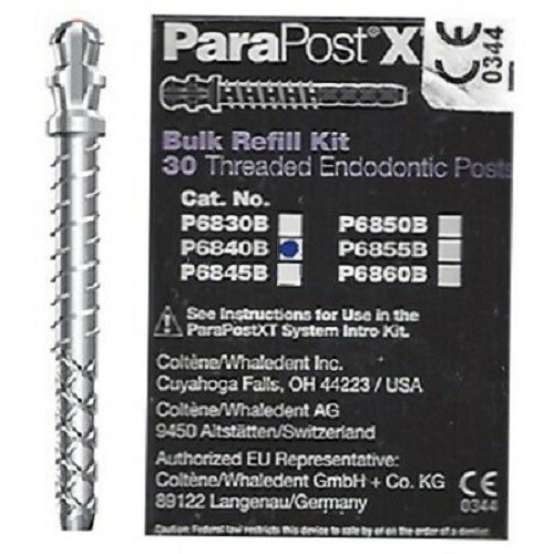 COLTENE P6840B ParaPost XT Size 4 Yellow .040″ (1.0mm) Titanium Alloy 30/box
