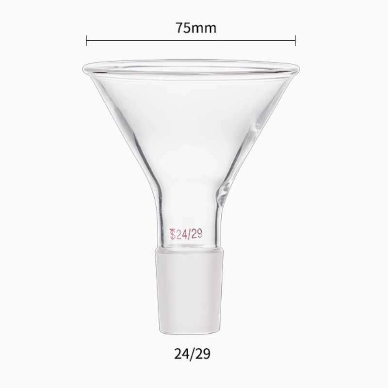 75mm Transparent Glass Funnel with 24/29 Standard Joint Laboratory Glassware