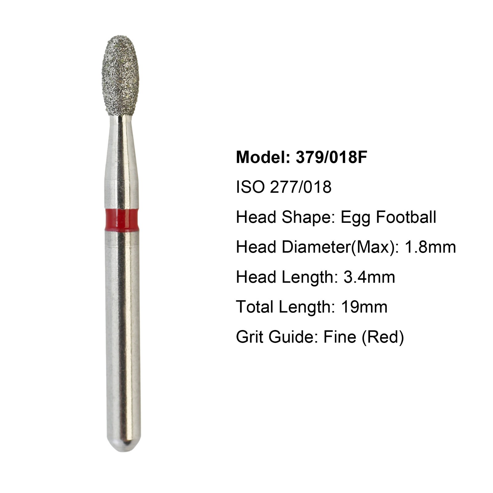 Diamond Dental Burs 856 379 801 FG Round End Taper Football Barrel Pear Flame
