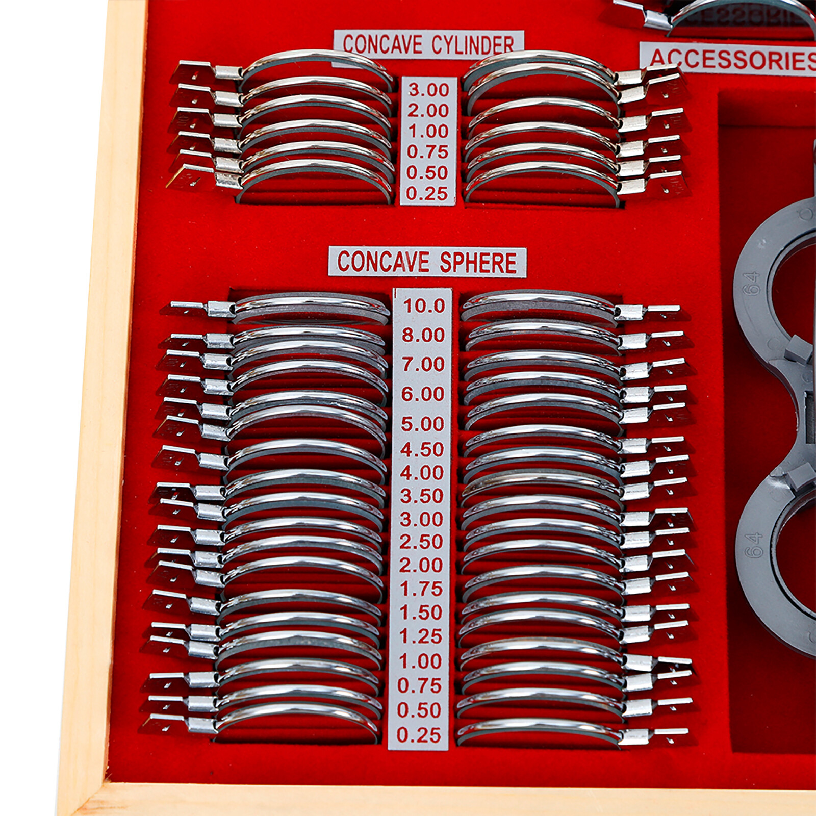 104pcs Optometry Optical Trial Lens Kit Test Metal Trial Frame Set w/Case Box