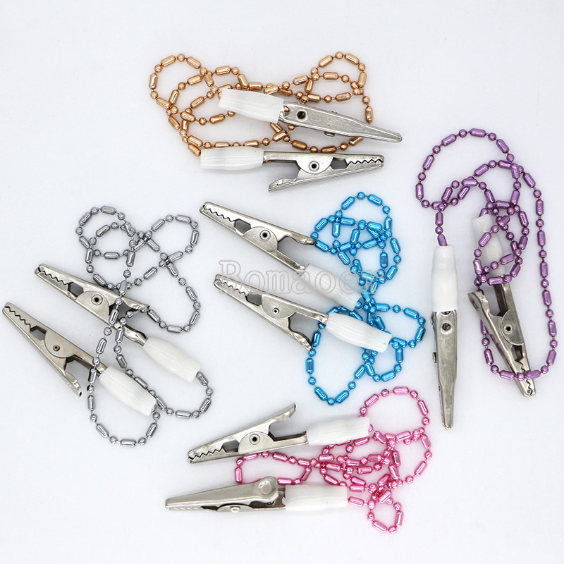 50Pcs Dental Instrument Flexible Bib Clips Cord Napkin Holders Random Color
