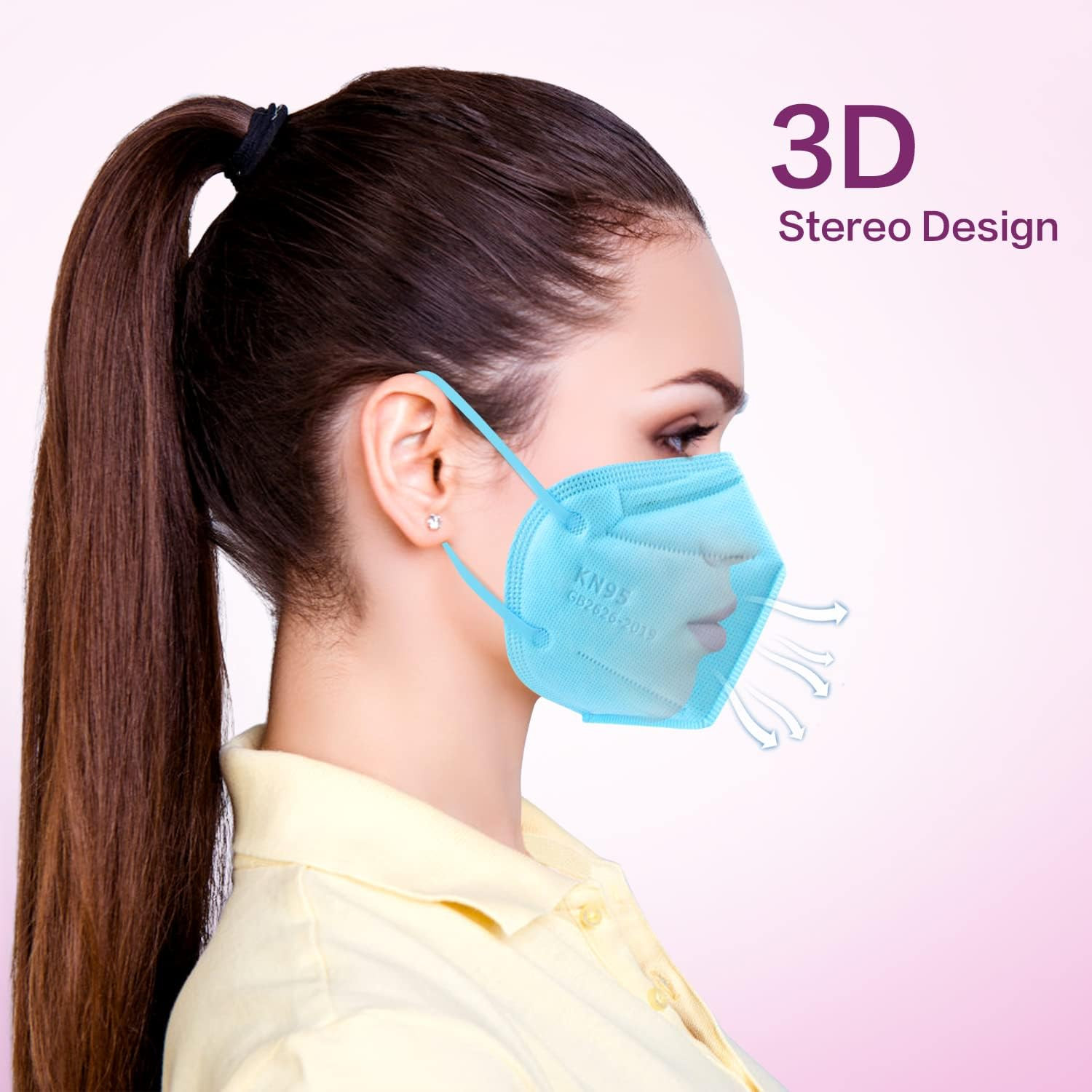 KN95 Disposable Face Mask Multicolor KN95 Safety Masks, 5-Ply Breathable Respira