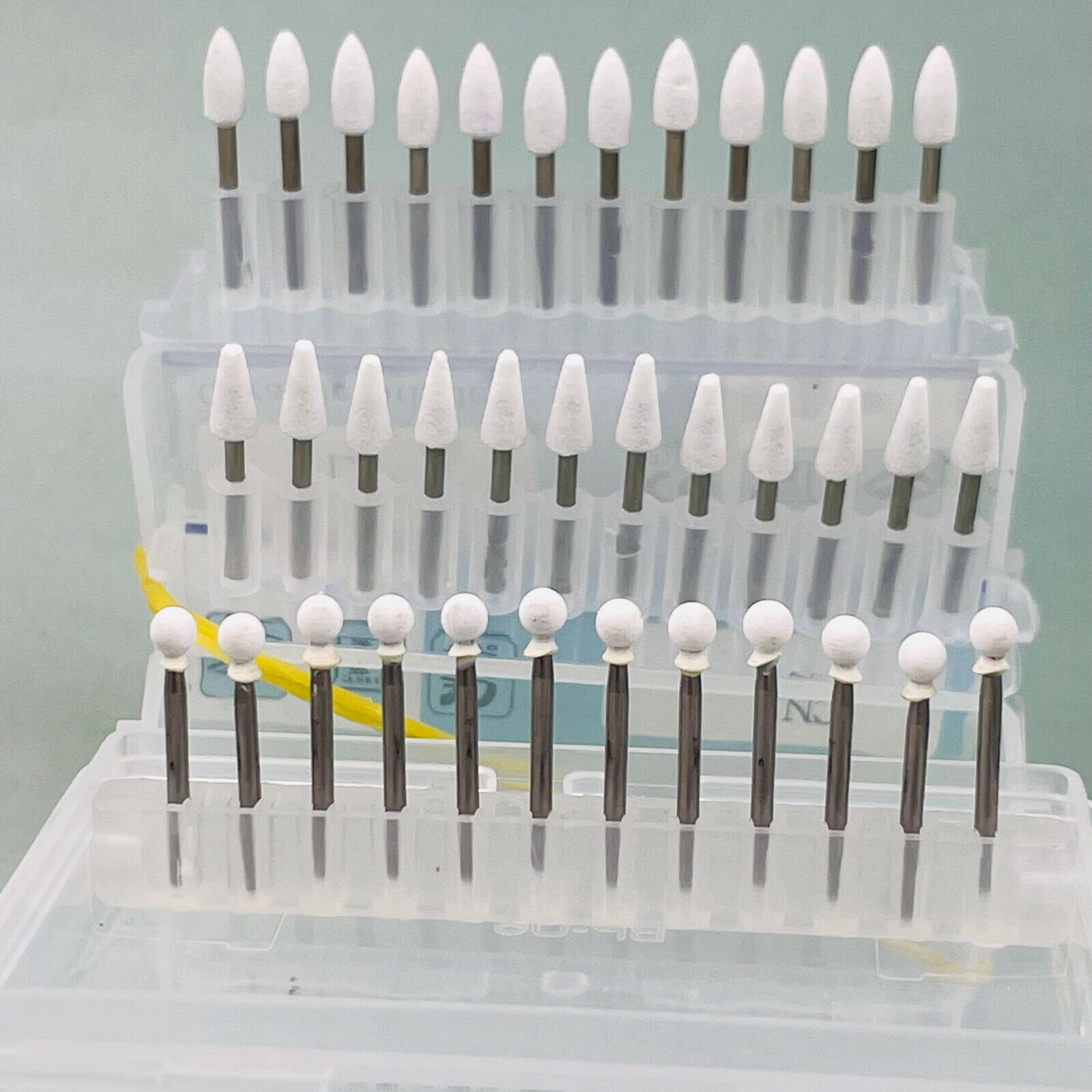 Dental White Stone Cone Porcelain Resin Oxide Handpieces Polishing CN1/FL2/RD1