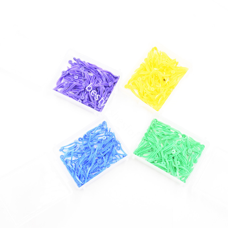 400 Pcs Dental Disposable Plastic Wedge With Hole Poly Wave Round Stern Shape