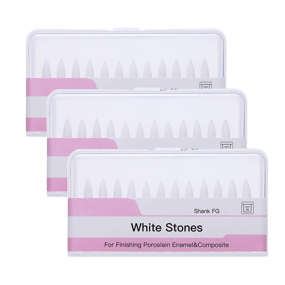 3Pack Llama Dental Pulido de Piedra Blanca FG Punta de Fresas Dentales Taladros