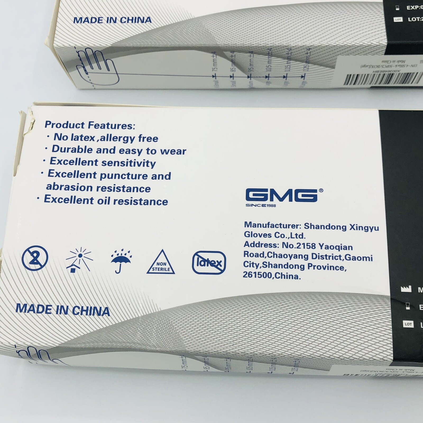 Nitrile Gloves Size Large Black Disposable GMG 2 Boxes of 50 Mechanic