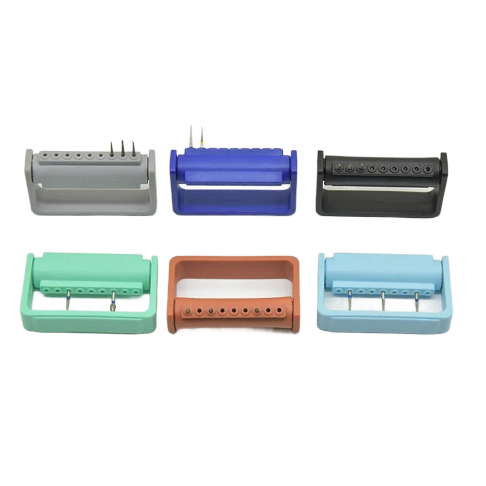 9 Hole Dental Burs Block Holder Disinfection Case For K- Files RA HP FG 6 colors
