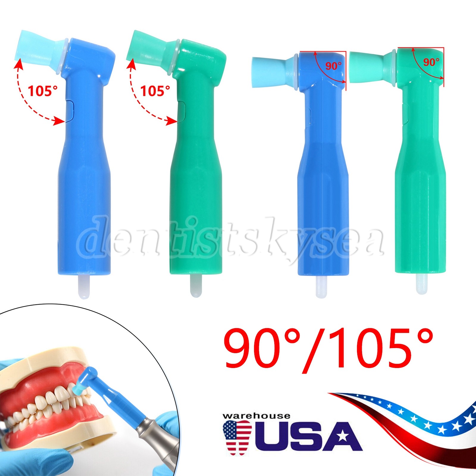 100pcs Dental Disposable Prophy Angles Cup Latex Free Right Angle Polishing Cups