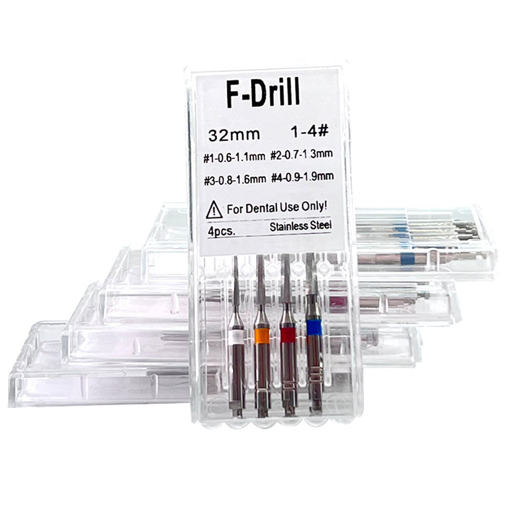 4/pk Dental Endodontic Endo Root Canal Fiber Post Drills 1.1mm 1.3mm 1.6mm 1.9mm