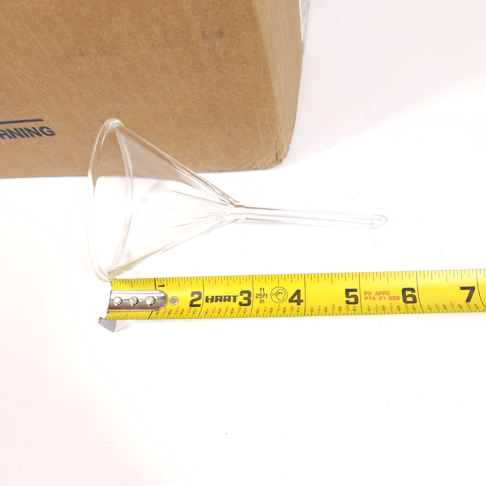 Box Of 12 Pyrex 75mm 60⁰ Short Stem Funnels