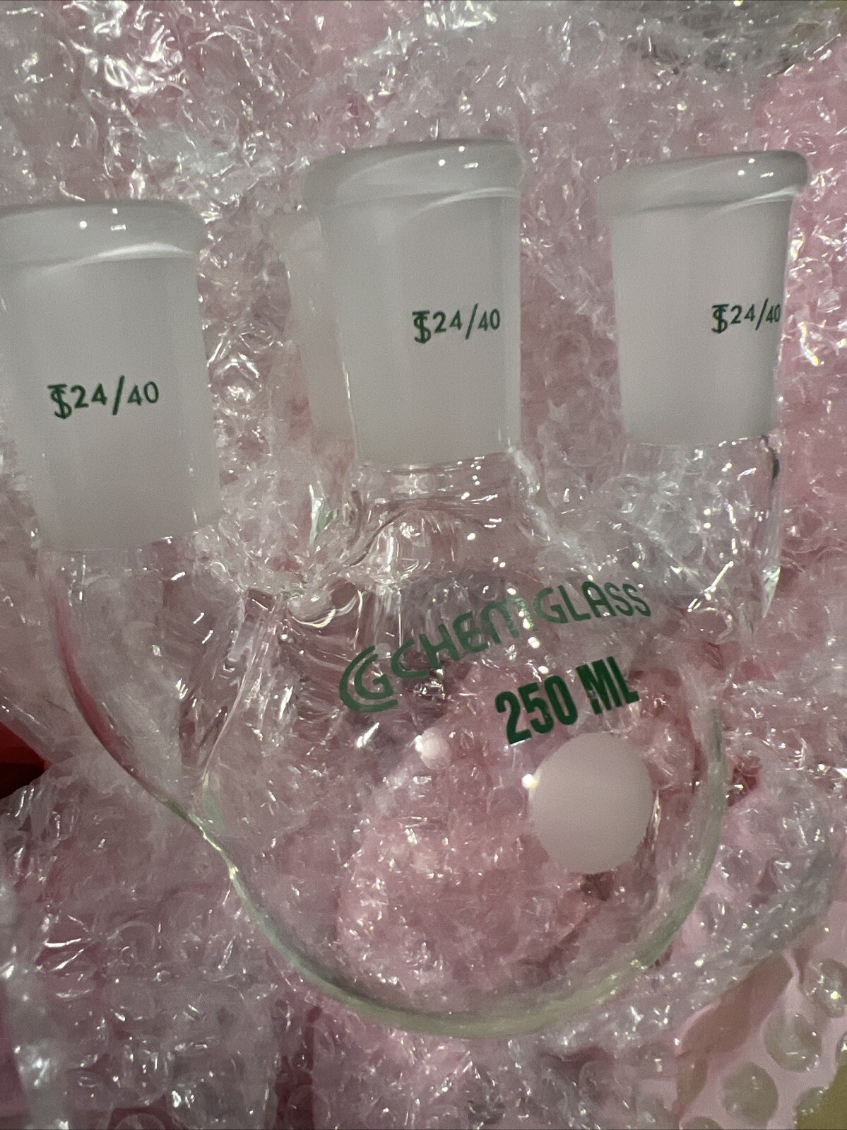ChemGlass 1530-01, Flask Round Bottom 250ml 4-neck Vertical 24/40 CN, 24/40 SN’s