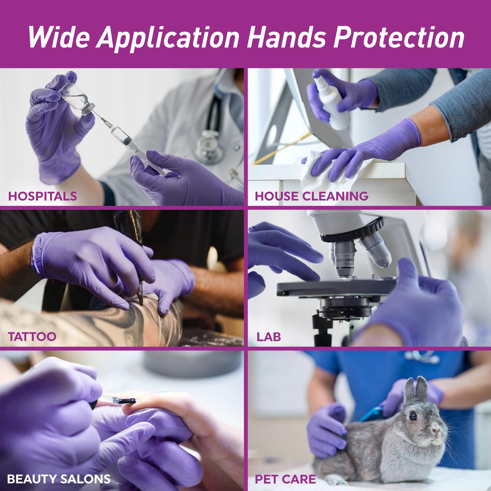 Med Pride Medpride Powder-Free Nitrile Exam Gloves Iris Blue Medium Box/100