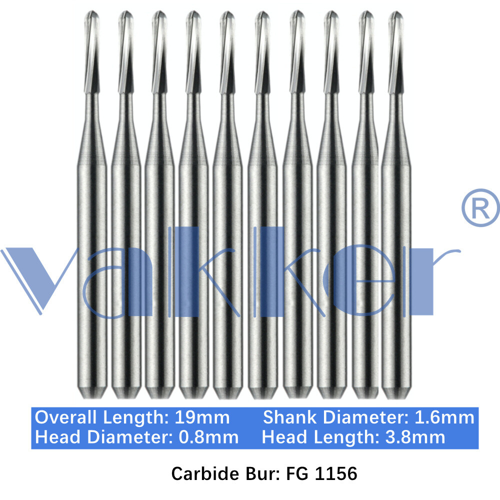 Vakker Dental Tungsten FG Friction Grip Carbide Burs High Speed Long Shank