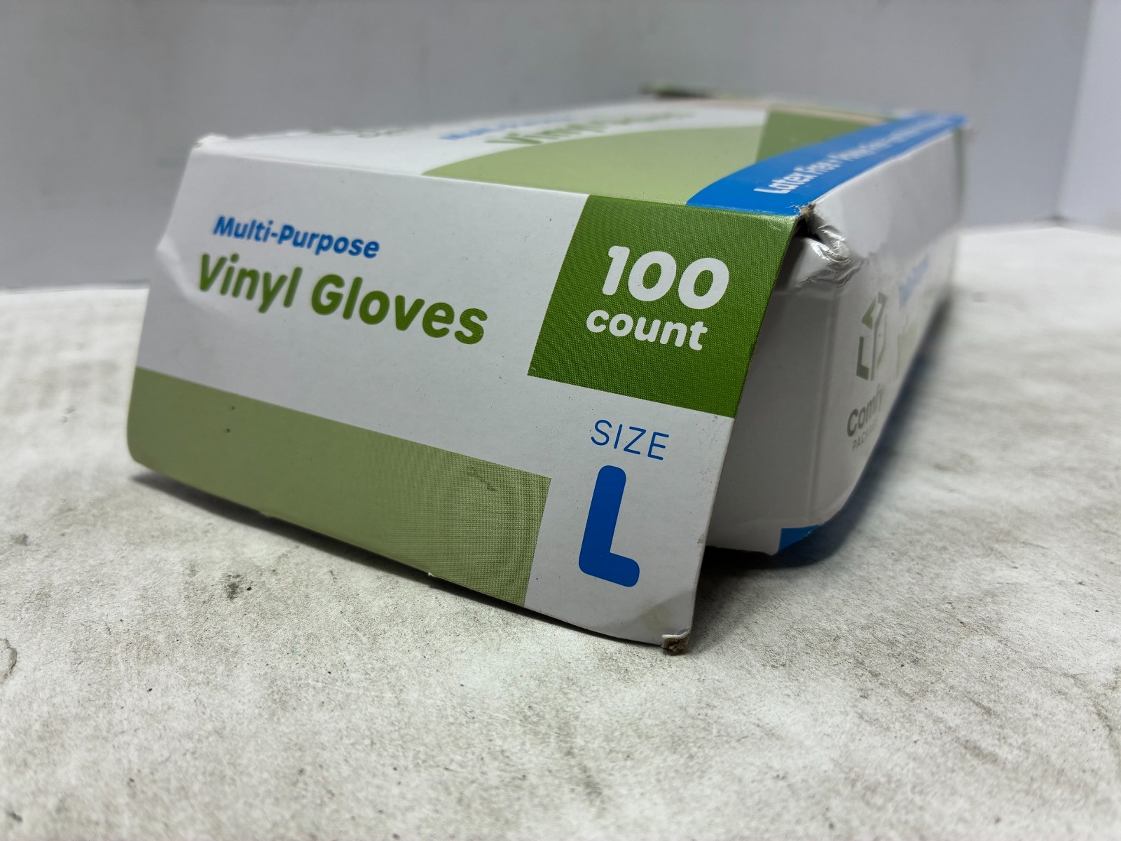Comfy Package Multi Purpose Vinyl Gloves Latex Free Non Sterile 100 Count Size L