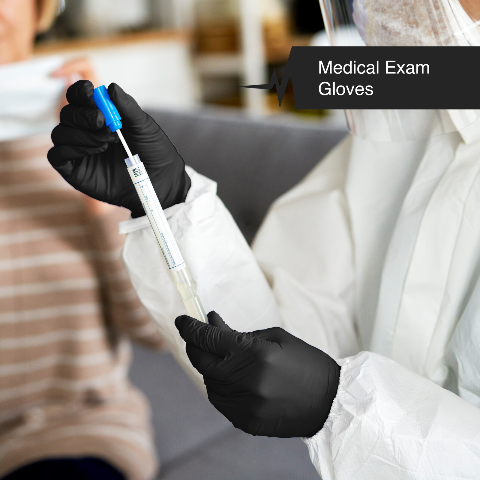 FifthPulse Nitrile Disposable Gloves Powder Latex Free Medical Exam XL Black