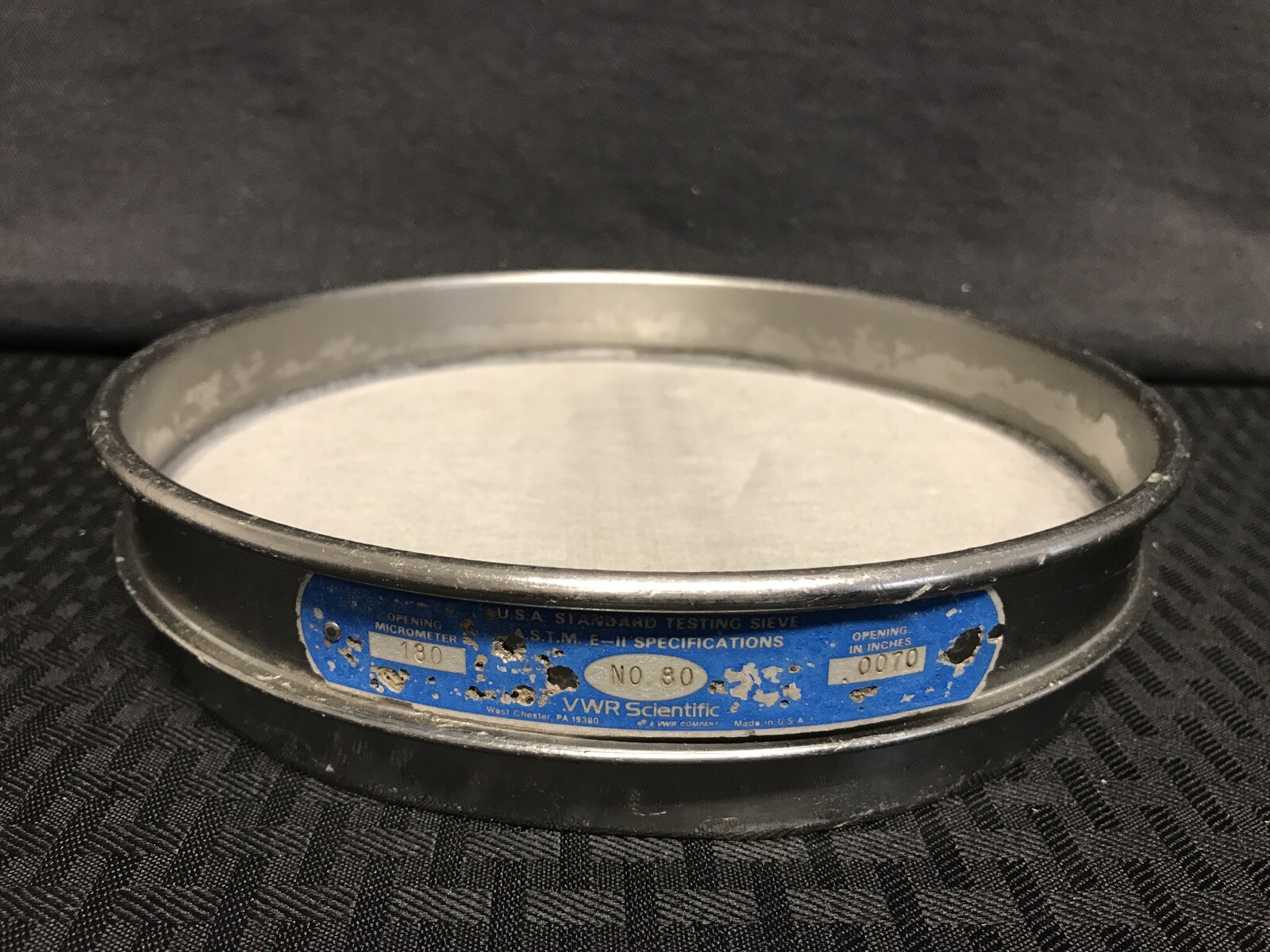 VWR 8” U.S.A. Standard No.80 Mesh SS Half Height Test Sieve 180um 0.0070” 57334B