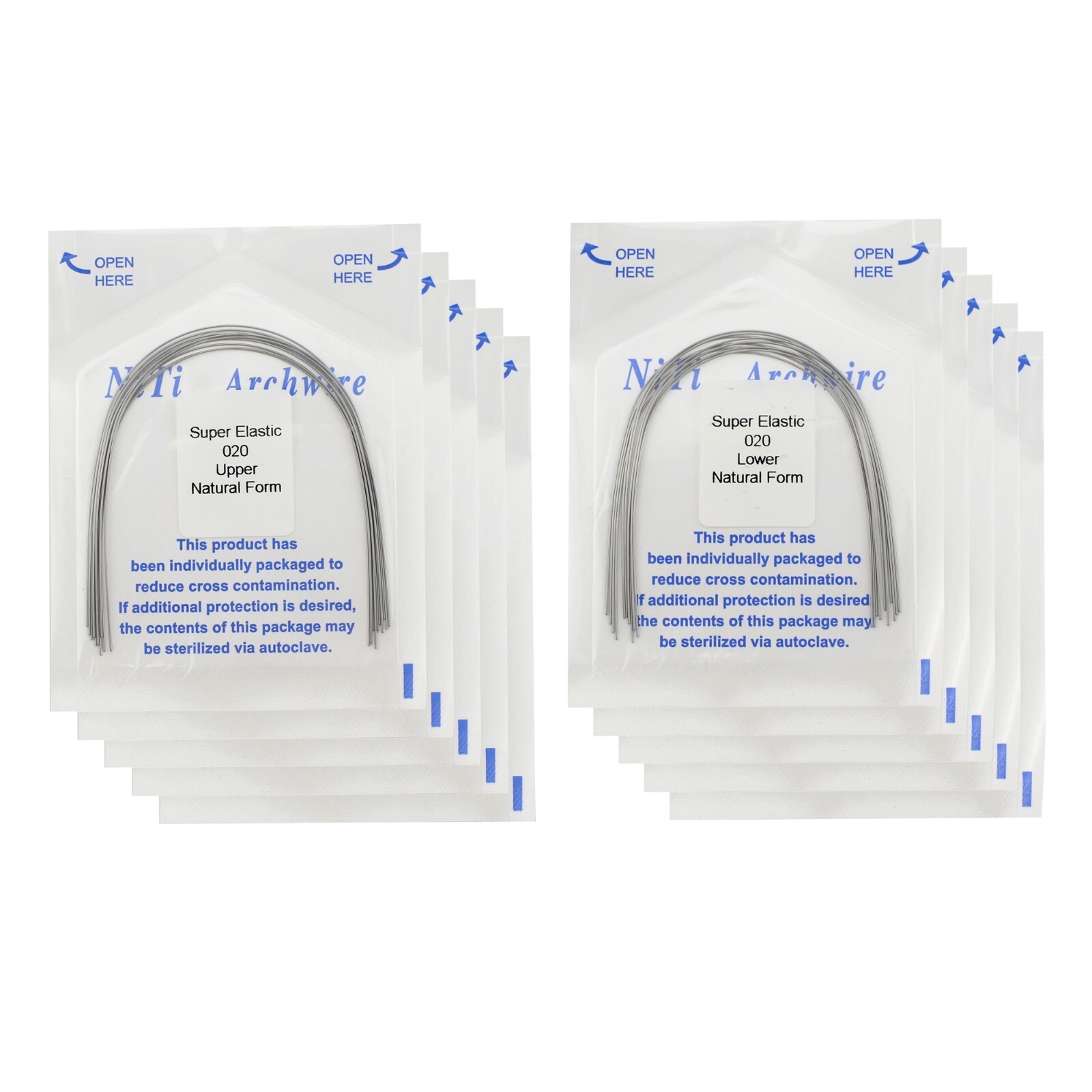 100pcs Orthodontic Arch Wires Niti Elastic Round Natural Arcos de Ortodoncia