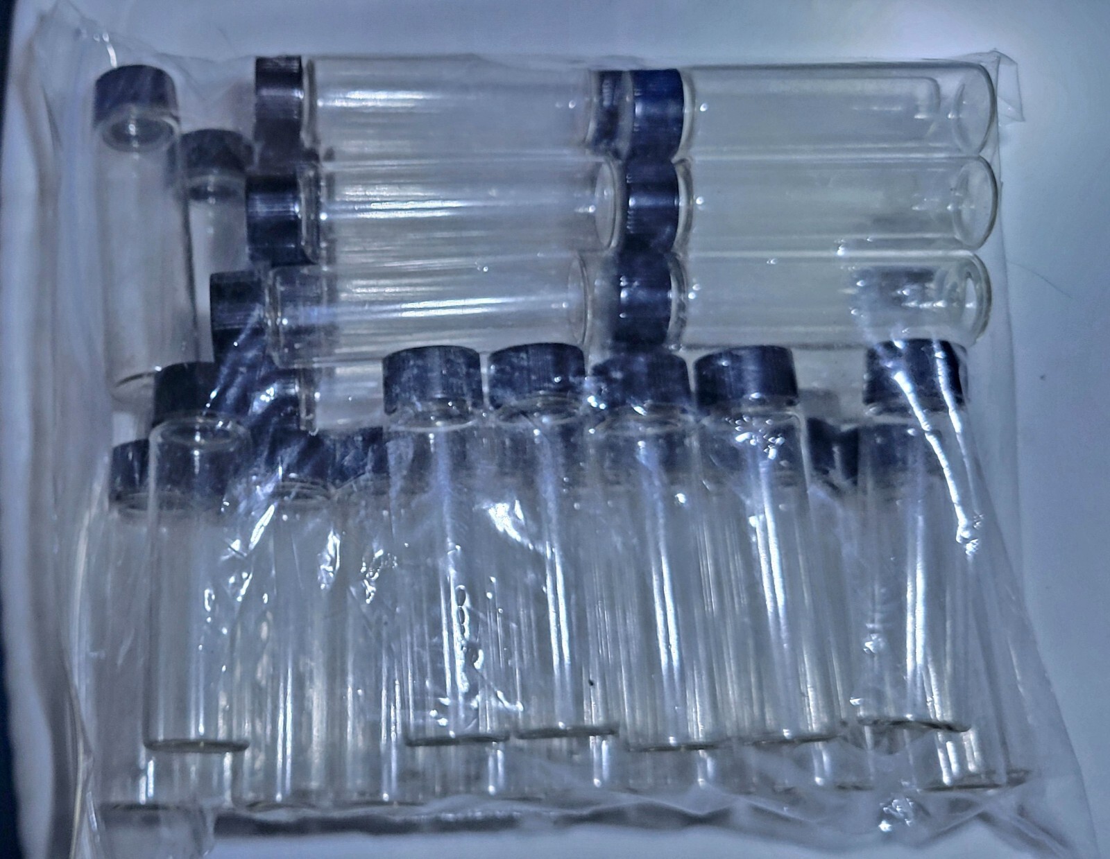 High Quality New Clear Vials With Black Phenolic Cap Pack Of 50