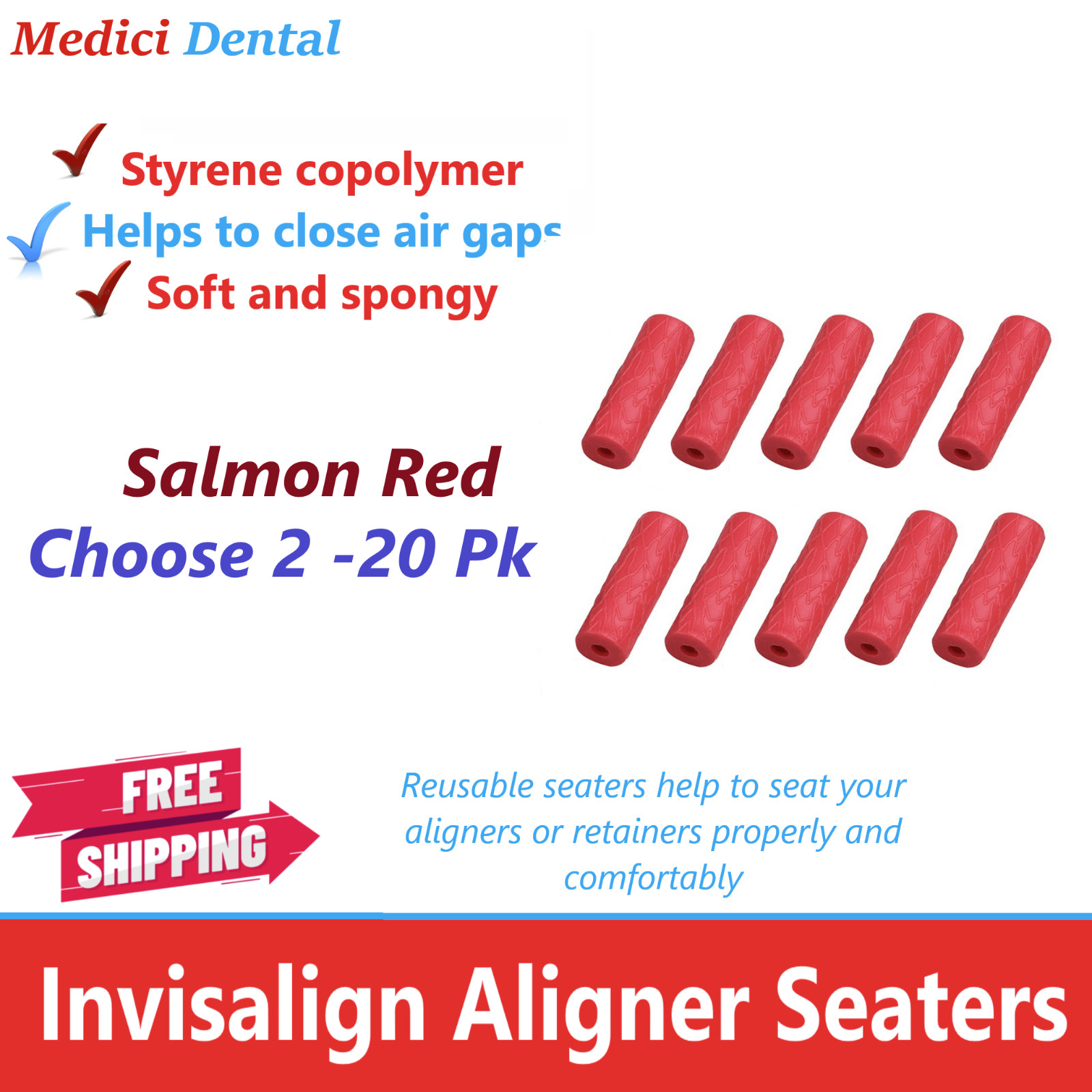 Aligner Tray Seaters Alignerchew Dental Orthodontic, Invisiline tray setter 20Pk