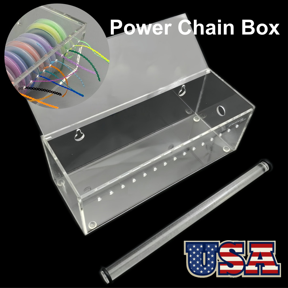 Dental Orthodontic Elastic Power Chain Organizer Storage Box Holder Case Acrylic