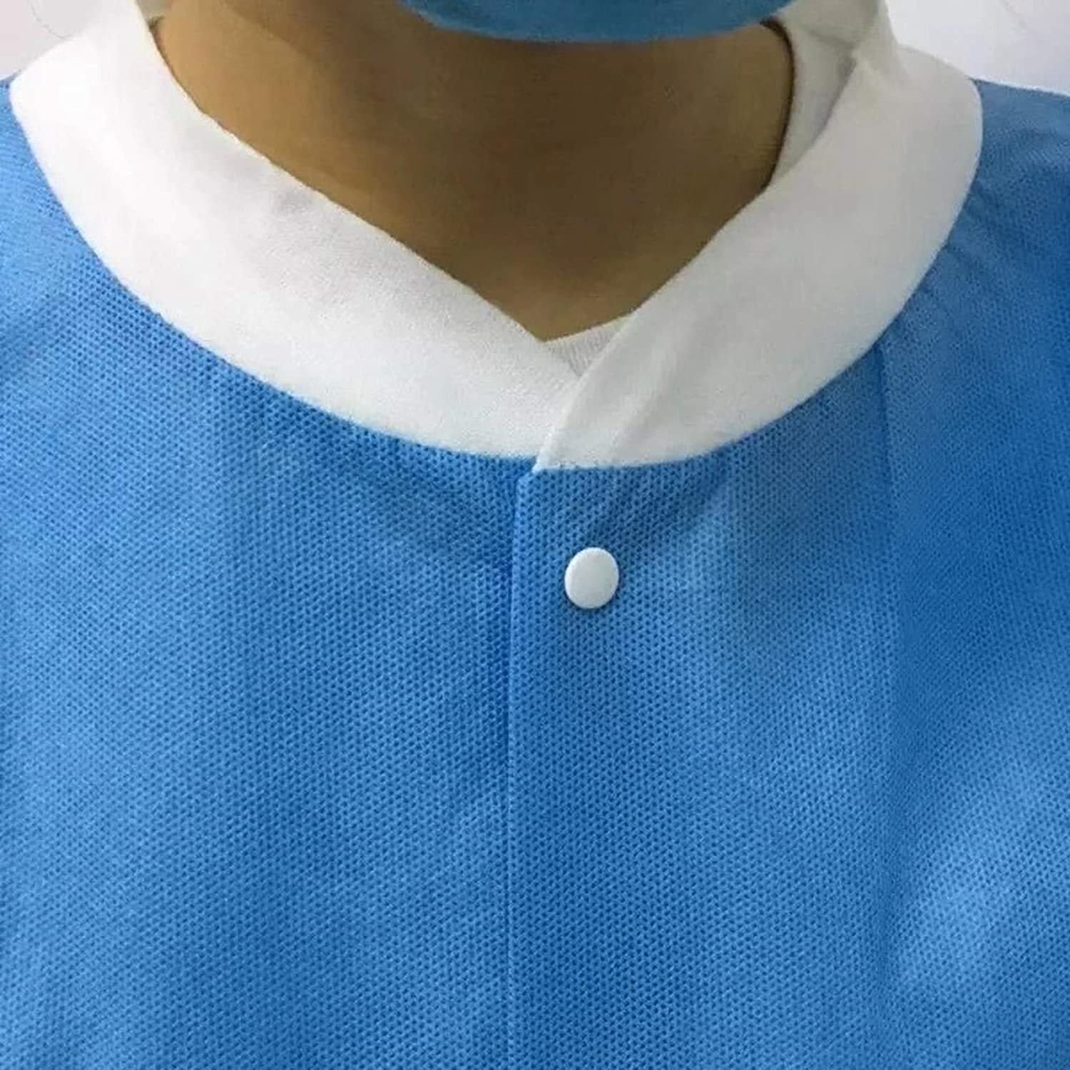 Disposable Lab Coat 10pcs Protective Sanitary Gown Blue Medical Size Small