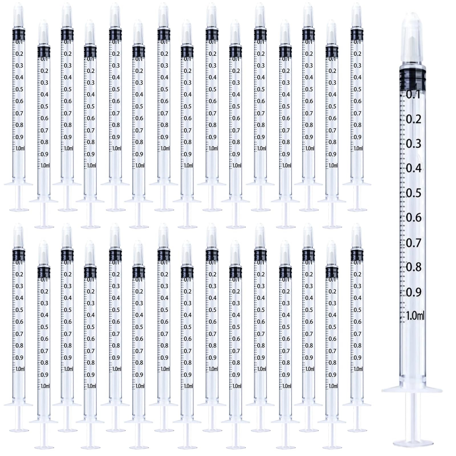 30Pack Syringes without Needle No Rubber Ring, HPLC Sampler Resistant to Orga…