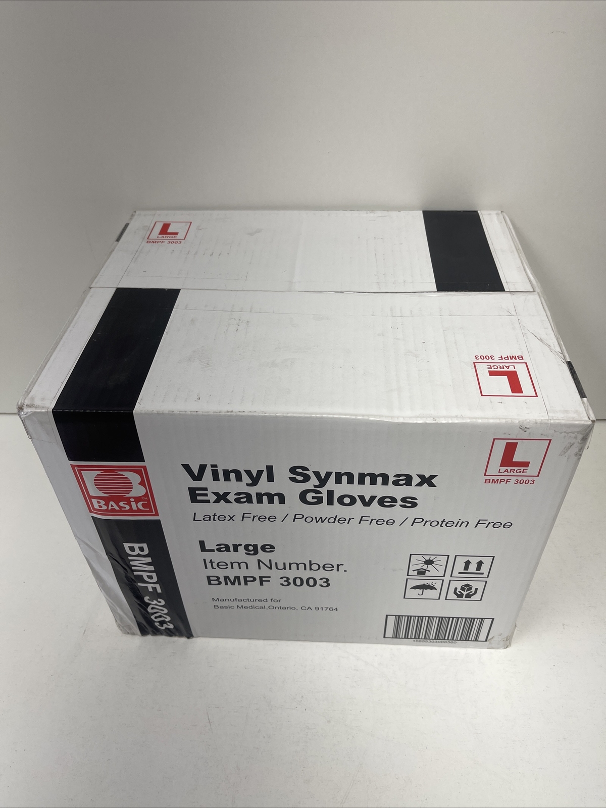 1000Pcs Basic Disposable Synmax Vinyl Exam Gloves Latex Free, Powder Free, Large