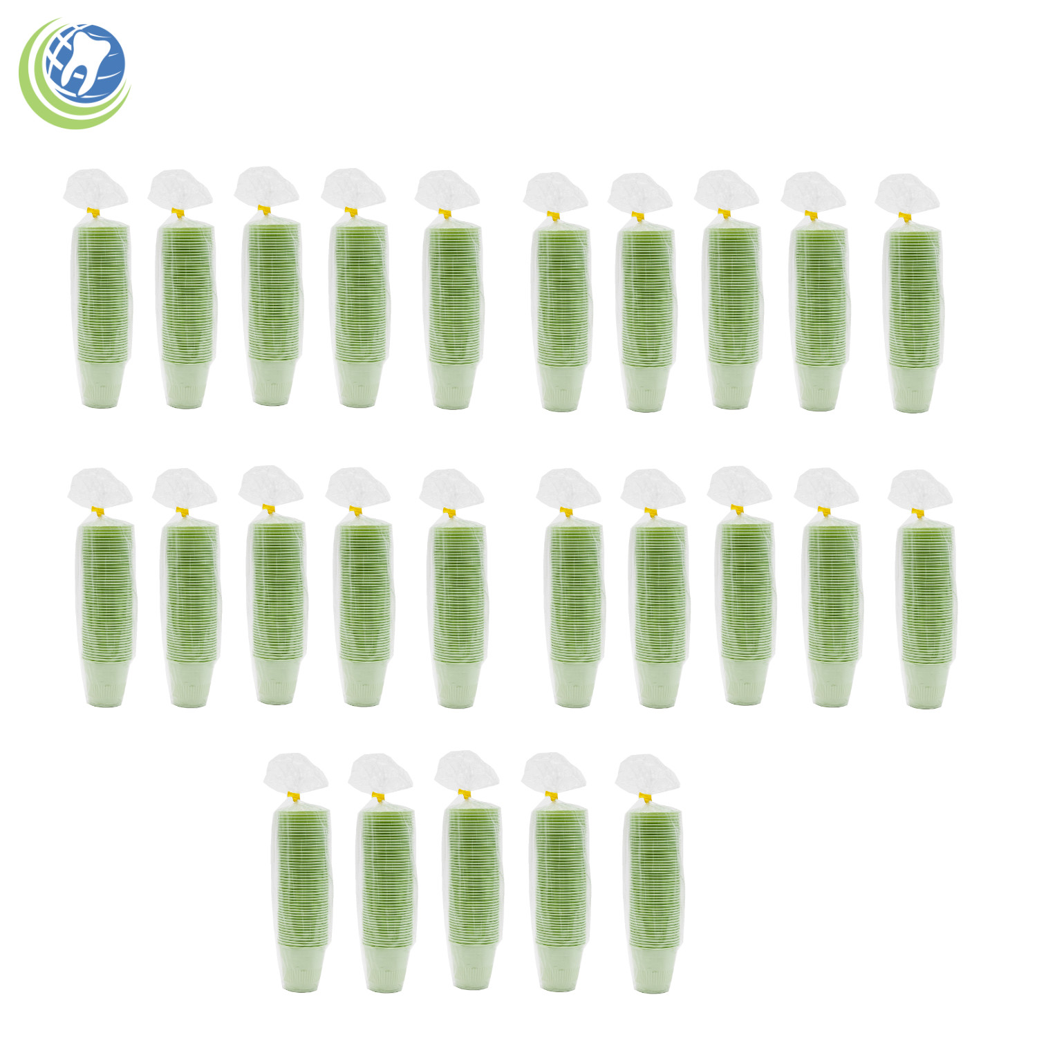 DENTAL PRACTICE DISPOSABLE PLASTIC DRINKING CUPS 5 OZ /148 ml GREEN CASE OF 1000