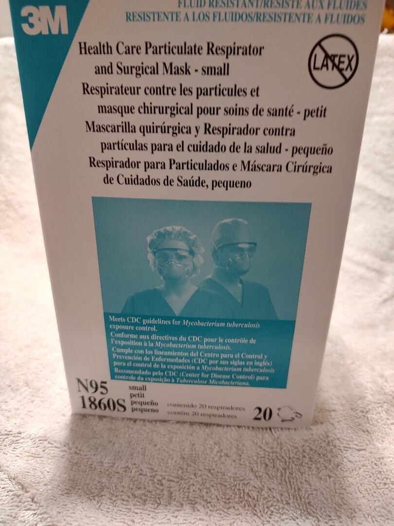 3M N95 1860s Particulate Respirator & Surgical Mask, Box of 20